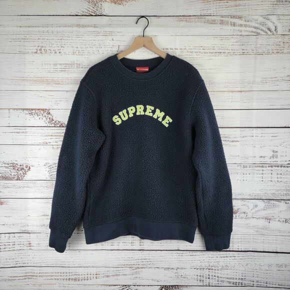 Supreme Men's Sz L Polartec Deep Pile Crew Sweatshirt Streetwear (Read Below) - Picture 1 of 16
